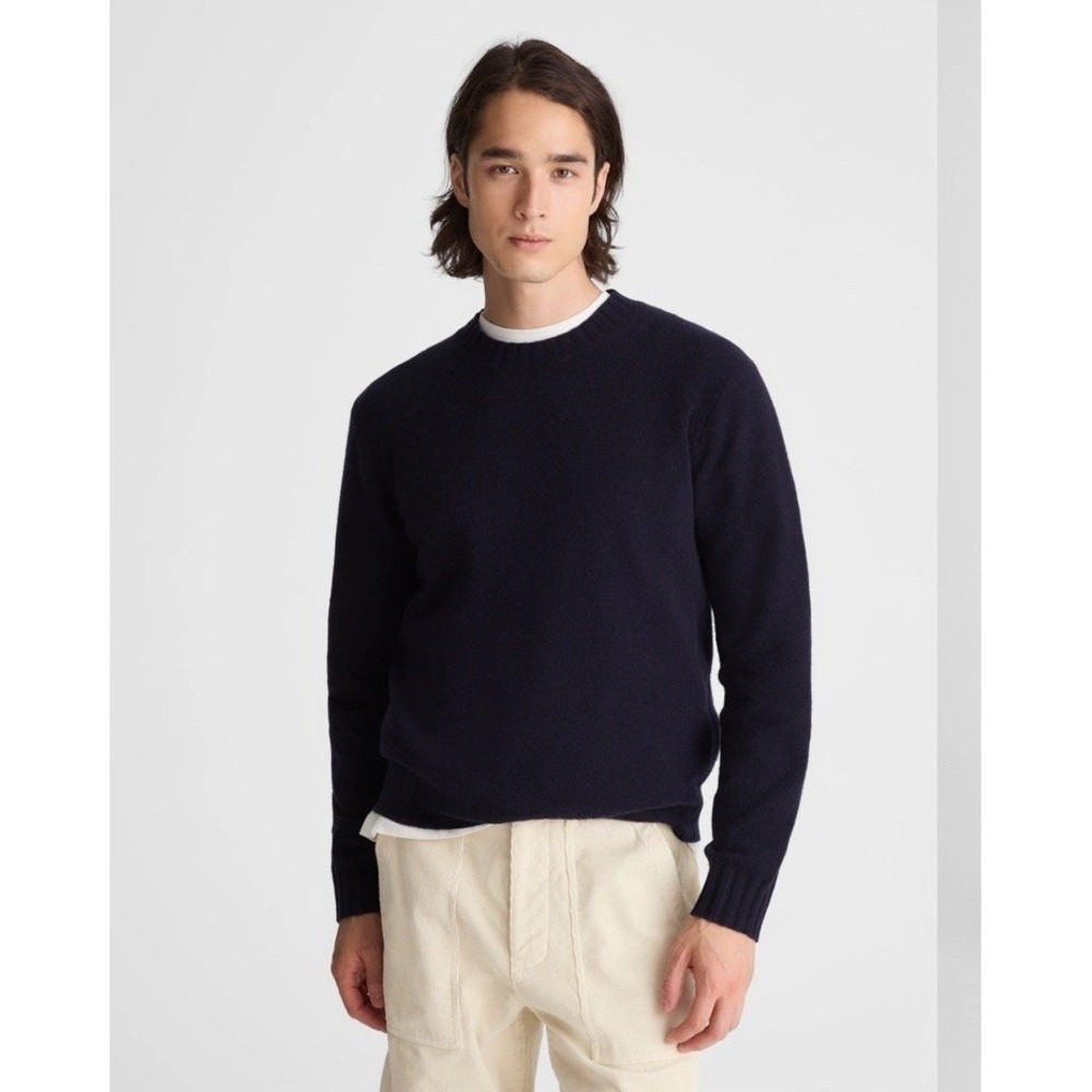 NWT Madewell Crewneck Sweater in Heritage Merino Wool Navy Blue Men's XS